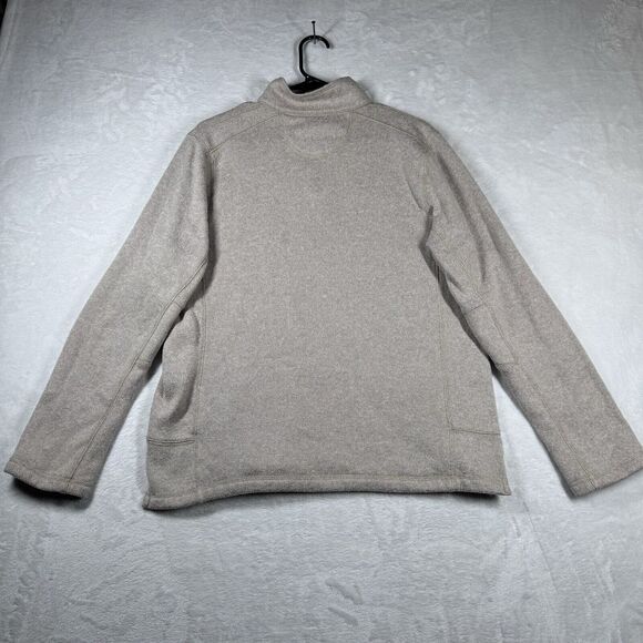 Woolrich 1/4 Snap Pullover Sweater Mens Medium Pocket Knit Sweater Neutral Beige - Picture 7 of 15